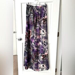 Elan Strapless Purple Print Boho Maxi Dress Coverup Size M